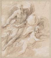 K IX 054
<br/>
God de Vader met twee engelen
<br/>
<em>Palma (il Giovane), Jacopo Negretti (1544/48-1628) - toegeschreven aan</em>